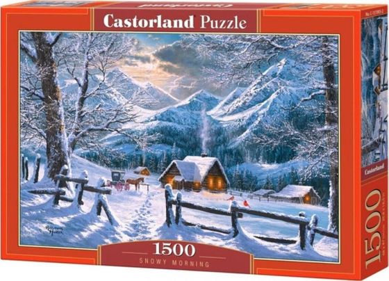 Castorland Puzzle 1500 el snowy morning Śnieżny poranek góry