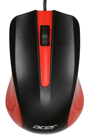 Мышь Acer OMW012 черный/красный оптическая беспров. (1200dpi) (ZL.MCEEE.003)