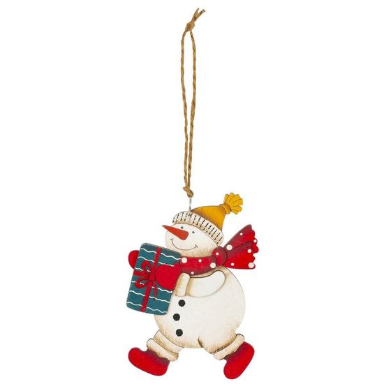 Изделие декоративное подвесное "Снеговик", L8 W0,5 H11,5 см, 4в.
