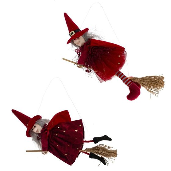 Изделие декоративное подвесное "Ведьма", L16 W5 H30 см,1 штука, дизайн микс