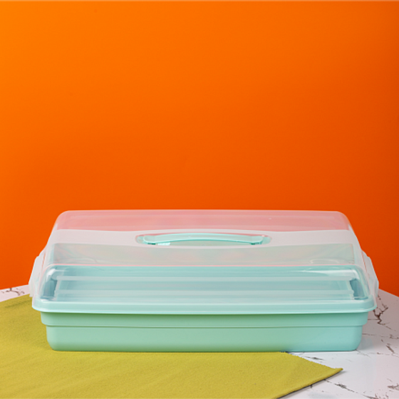 Контейнер POJEMNIKI NA CIASTO мятный прямоугольный