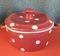 !09 Супница-кокотница круглая с крышкой, диаметр 10,5 см., высота 8,5 см. Франция Цвет красный