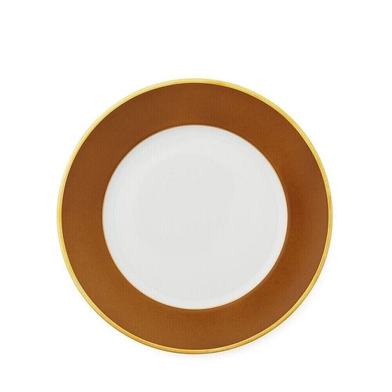 Haviland 249486 Color Block Porcelain Round Dessert Plate Bronze/Gold