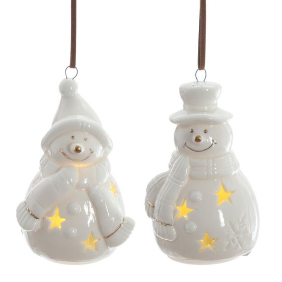 Фигурка декоративная подвесная &quot;Снеговик&quot; с подсветкой (2хLR44), L5 W5 H8 см, 2в.