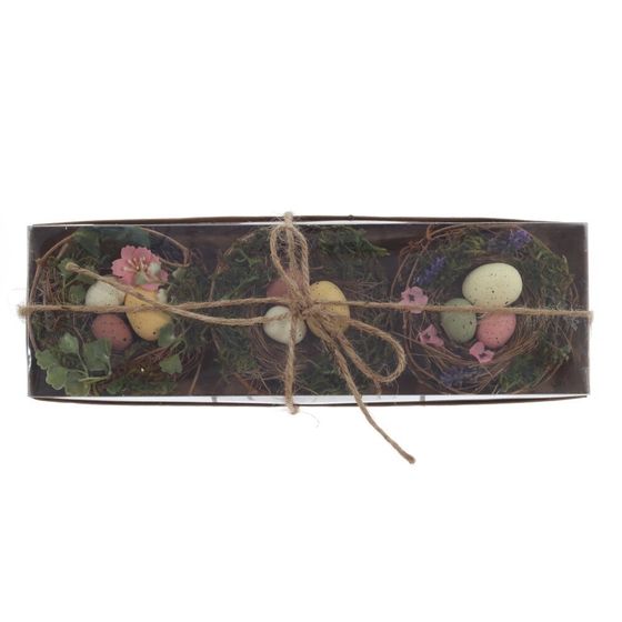 Набор из 3-х изделий декоративных &quot;Гнездо пасхальное&quot; (10*5), L33 W10 H5 см