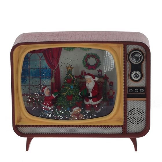 Изделие декоративное &quot;Телевизор&quot; (подсвет,вьюга,музыка, LR14х3 н/п +USB 100 см), L21 W12 H17 см