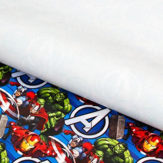 !Бумага упаковочная 2 листа глянцевая, Мстители, 60x90 см.