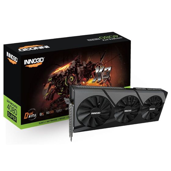 Видеокарта INNO3D RTX4080 SUPER X3 16GB GDDR6X 256-bit 3xDP HDMI 3FAN
