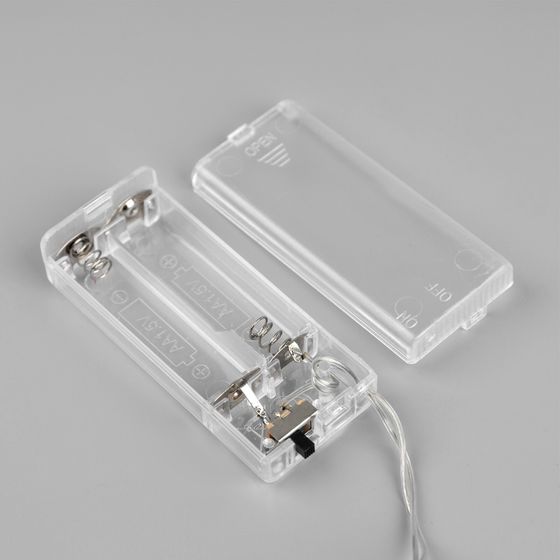 !09 Гирлянда «Нить» 1.5 м с насадками «Дом красный», IP20, прозрачная нить, 10 LED, свечение красное, AAх3