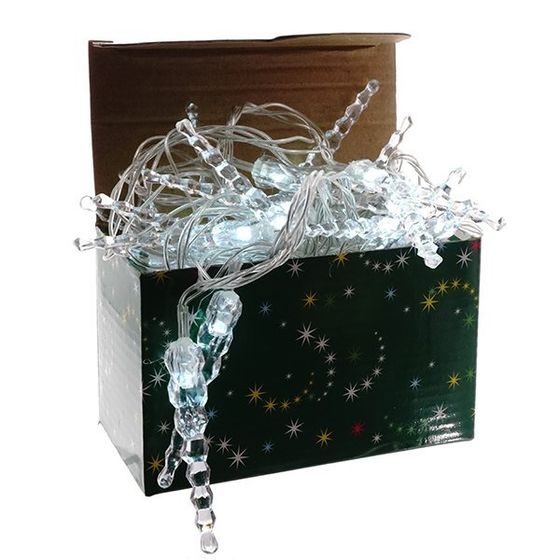 Электрогирлянда &quot;Сосулька&quot;, L490 W1 H6 см (20 белых LED, 2W, шнур прозр, IP20)