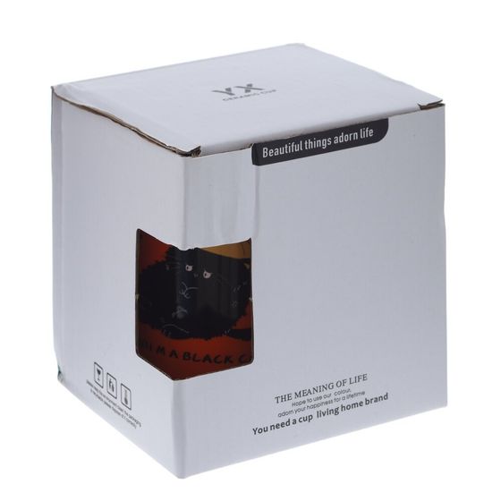 Кружка с крышкой и ложкой, L8,3 W9,4 H10,2 см, дизайн микс