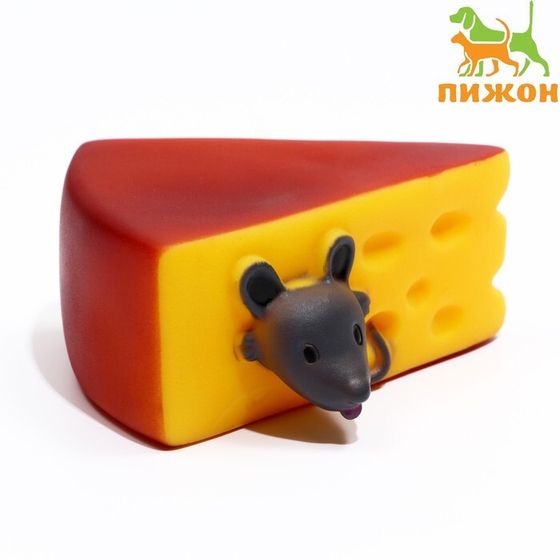 Игрушка пищащая &quot;Мышкин сыр&quot; для собак, 10.5 x 9 см