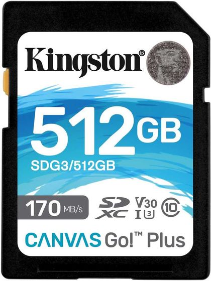 Карта памяти SDXC 512Gb Kingston SDG3/512Gb Canvas Go! Plus