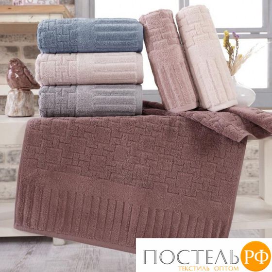 Набор полотенец Карвен Lux Cotton &quot;PIANO&quot; махра 30*50/50*90/70*140 HS 1709 v3 pudra/пудровый