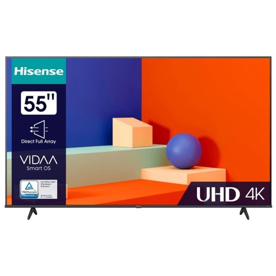 Телевизор Hisense 55A6K, 55&quot;, 3840x2160, DVB-T/T2/C/S2, HDMI 3, USB 2, Smart TV, чёрный