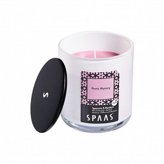 Свеча ароматическая в стакане с алюминиевой крышкой МЯТА-МАНДАРИН 9.5х10.5 56ч