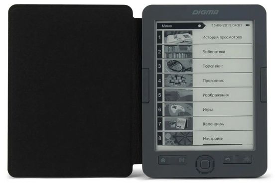 Электронная книга Digma X1 6&quot; E-ink HD Pearl 1024x758 Touch Screen 600MHz 4Gb microSDHC подсветка дисплея темно-серый