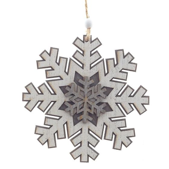 Украшение новогоднее &quot;Снежинка&quot;, L9 W0,6 H11 см, 3в.
