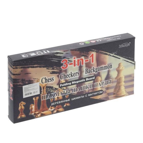 Игра настольная 3 в1 (нарды, шахматы, шашки), L34 W4 H17 см