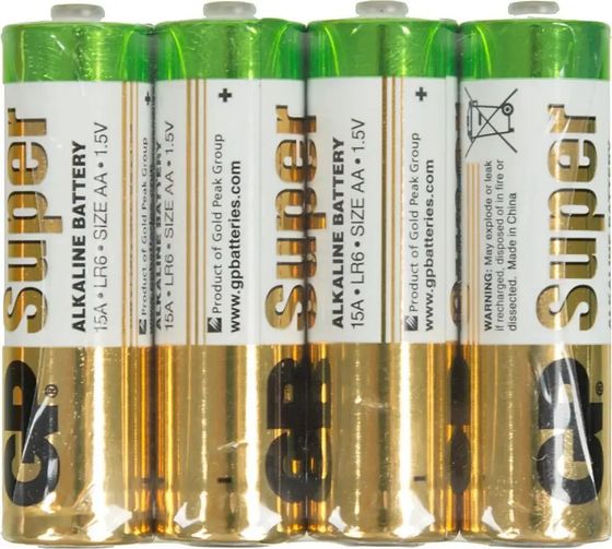 Батарейка GP Super Alkaline 15ARS LR6 (AA) спайка (4шт)