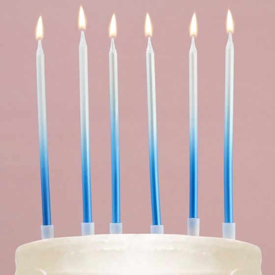 Свечи в торт &quot;В твой особенный день&quot;, синие, 6 шт.