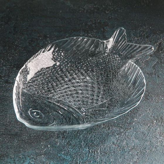Блюдо Paşabahçe Marine, 19.6×16 см, стекло, прозрачное