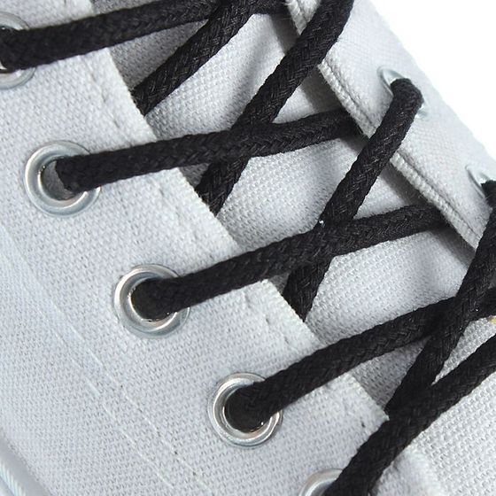 Шнурки для обуви круглые, d=4мм, 90см, цвет чёрный