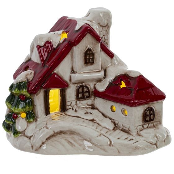 !09 Фигурка декоративная "Домик" с подсветкой (ДR44х2 н/п), Д12,5 Ш8 В9,5 см