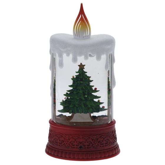 Изделие декоративное &quot;Свеча&quot; (подсвет, муз, вьюга, 3хААА н/п +USB), L12,5 W8 H24,5 см