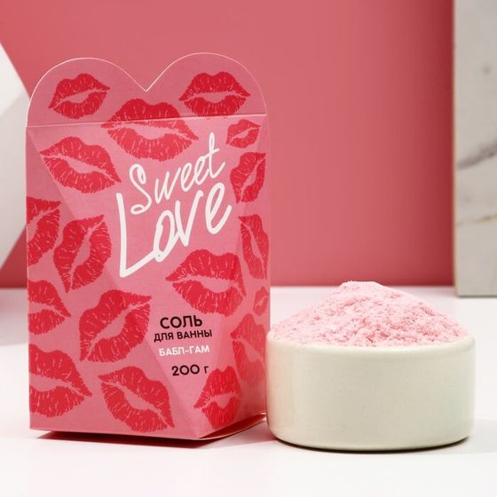 Cоль для ванны Sweet love, 200 г, аромат бабл-гама, ЧИСТОЕ СЧАСТЬЕ