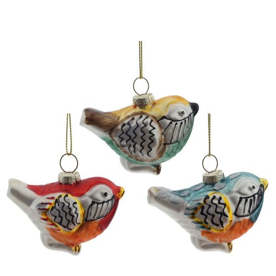 Украшение новогоднее "Птичка", L7 W4 H6 см, 3в.