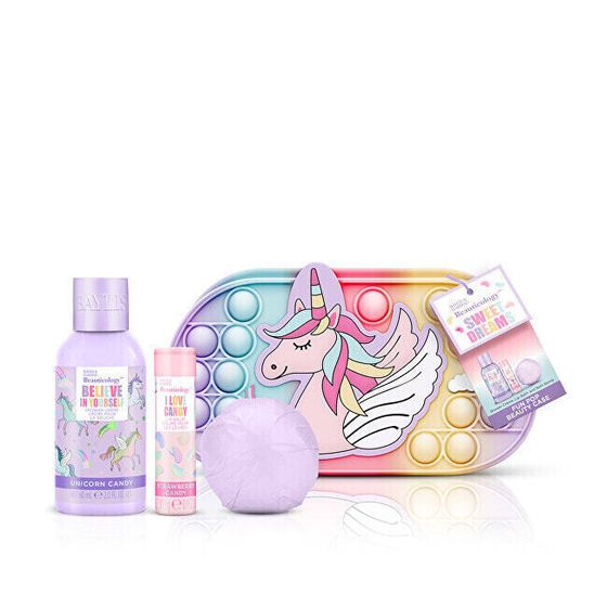 Body care gift set in a case Unicorn 3 pcs