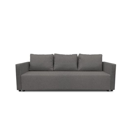 Прямой диван «Алиса 4», еврокнижка, рогожка bahama, цвет steel