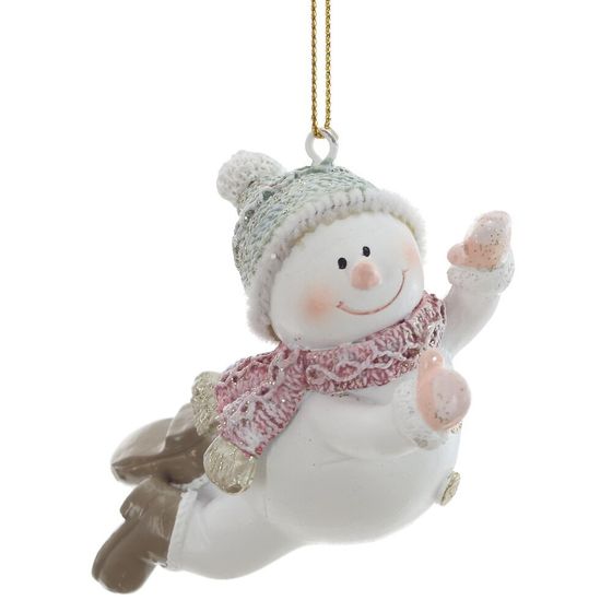 Фигурка декоративная подвесная &quot;Снеговик&quot;, L6 W6,5 H6,5 см, 3в.