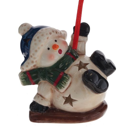 Украшение новогоднее &quot;Снеговик&quot; с подсветкой 2, L7 W5 H7 см, 2в.