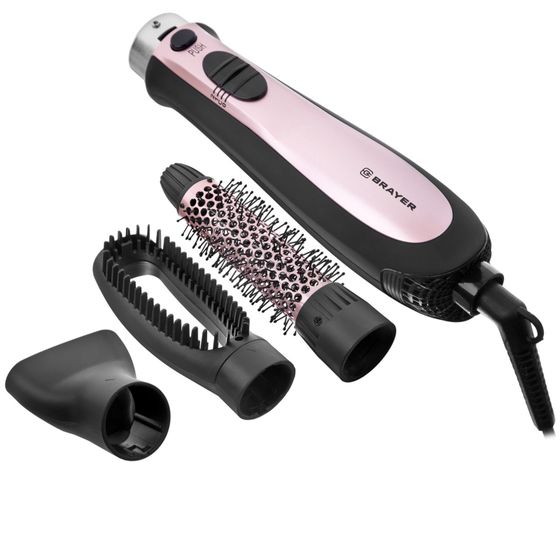 Фен-щетка Brayer BR3130GD 800Вт черный/розовый