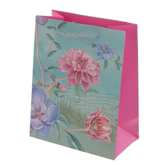 Пакет подарочный (бумага 210г/м2, блок 12шт), L18 W10 H23 см, 4в.