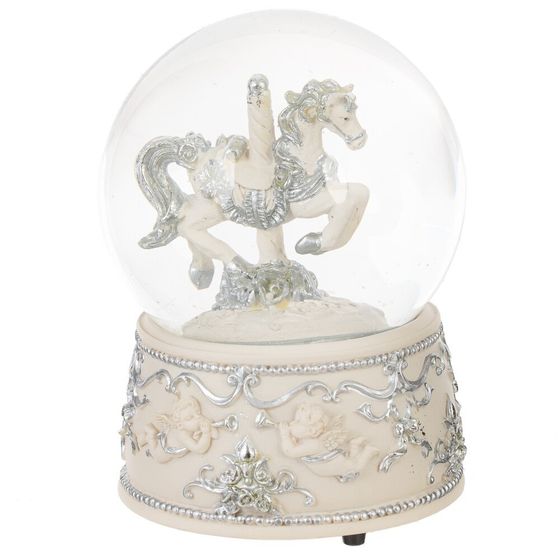 Фигурка декоративная в стекл шаре &quot;Карусель&quot; (ключ, муз), D 10 см, L10 W10 H14 см