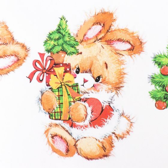 !09 Декупажная карта 2 листа "Голубые и розовые кролики" +Зайчики с подарками" плотность 45г/м2 формат А4