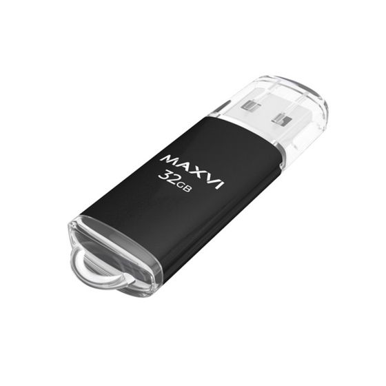 Флешка Maxvi MP, 32 Гб, USB2.0, чт до 25 Мб/с, зап до 15 Мб/с, чёрная