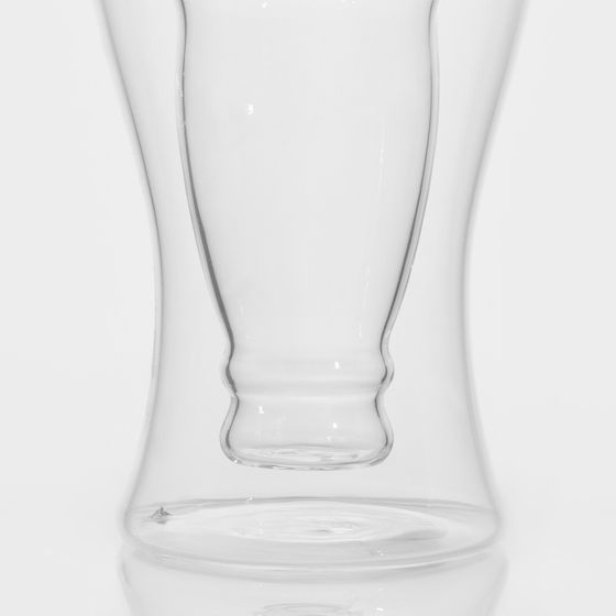 !09 Пивной бокал «Дуо», 400 мл, 8.5×8.5×18 см, с двойными стенками, стекло, прозрачный
