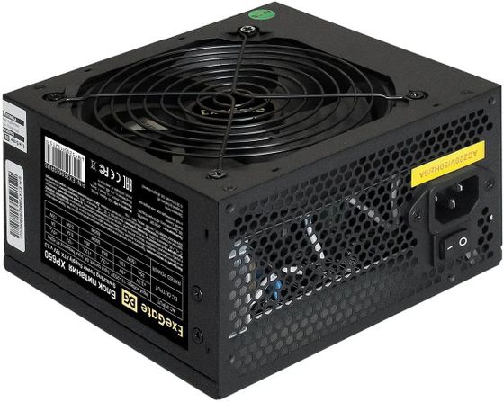 Блок питания 650W ATX Exegate XP650, ATX, black, 12cm fan, 24p+4p, 6/8p PCI-E, 4*SATA, 2*IDE3, FDD (EX259603RUS)