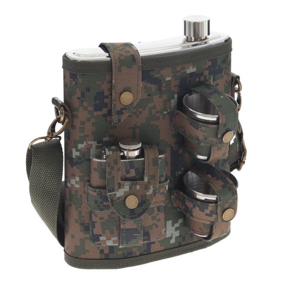 Набор из 4-х предм.: фляжка 1350 мл, 2 стопки 70 мл, фляжка 100 мл, Д19 Ш10,5 В23,5 см