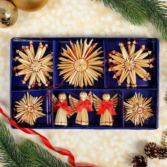 !Эко-декор в подарочной упаковке «Небесные ангелы» набор 16 шт.