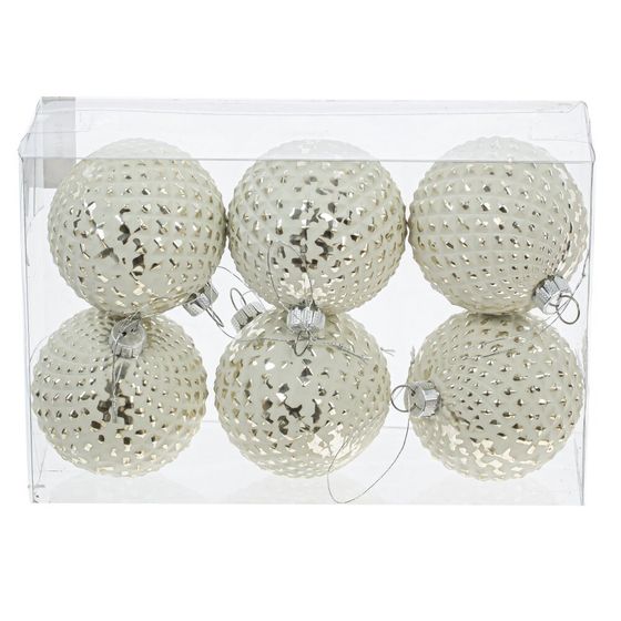 Набор из 6шт Украшение новогоднее "Шар", D 6 см, L12 W6 H17,5 см
