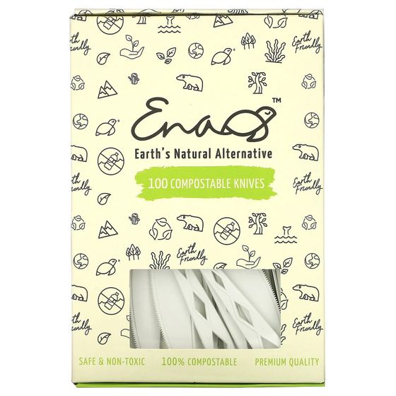 Earth&#39;s Natural Alternative, Compostable Knifes, 100 Pack