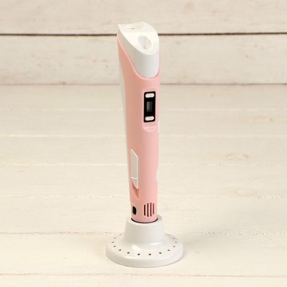 !Комплект в тубусе 3Д ручка с дисплеем розовая + пластик ABS 15 цветов по 10 метров