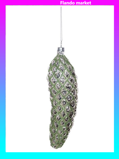 !09 Украшение новогоднее "Шишка", L6,5 W6 H16 см