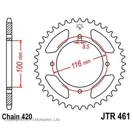 Звезда ведомая JT sprockets JTR461-50, цепь 420, 50 зубьев