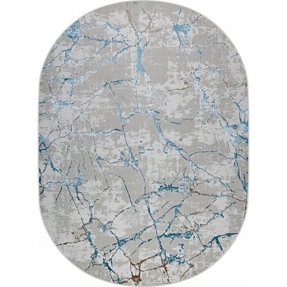 Ковёр овальный Roma 37886A, размер 150x300 см, цвет blue fls / beige fls